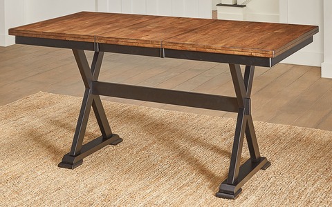 STOBL6700 Gath Trestle Table W/Btfly Leaf - Chicory/Black Finish