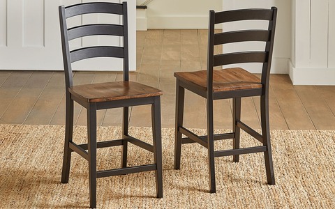STOBL355K Ladderback Stool - Chicory/Black Finish