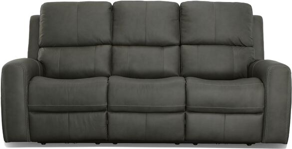 Close up leather power sofa with adjustable headrest Walla Walla