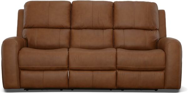 Close up leather power sofa with adjustable headrest Walla Walla