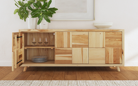 ESM-NT-9-02-0 3 Door Sideboard - Natural Hickory