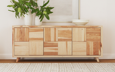 ESM-NT-9-02-0 3 Door Sideboard - Natural Hickory