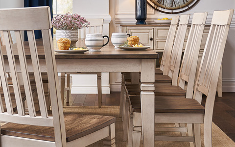 BEAPW275K Slatback Dining Chair with Wood Seat