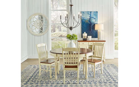 BRIMB6310 42" x 52" Leg Dining Table w/ 2 - 12" Leaves
