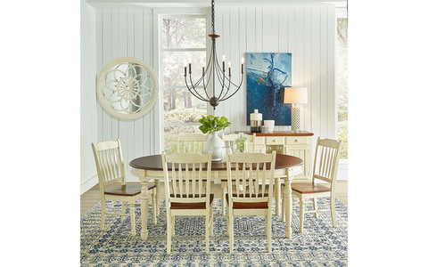 BRIMB6310 42" x 52" Leg Dining Table w/ 2 - 12" Leaves
