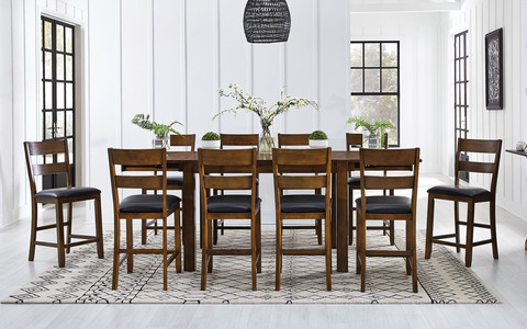 MRPRW355K Ladderback Counter Stool with Upholstered Seat