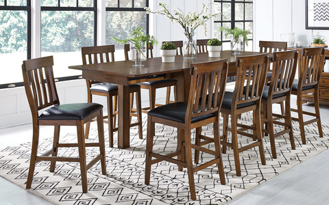 MRPRW365K Slatback Counter Stool with Upholstered Seat
