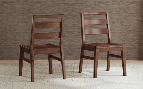 VOSSA256K Ladderback Dining Chair with Wood Seat