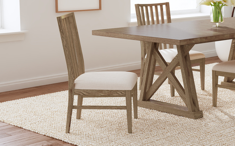 WETAC245K Slatback Dining Chair with Upholstered Seat
