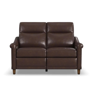Classic style leather loveseat with extended footrest Walla Walla