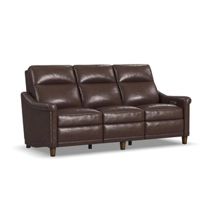 Leather power reclining sofa with nailhead trim Walla Walla