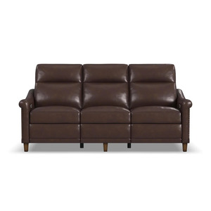 Traditional leather reclining sofa with adjustable headrest Walla Walla