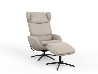 Stella Chair + Ottoman w/ Black Star Base