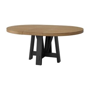 D968-12-K Charleston Round Dining Table Natural/Black
