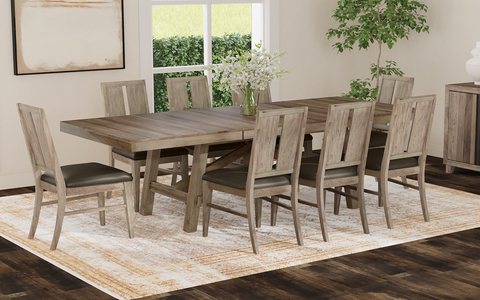 CAURH617L-CAURH279K Casual Loft 9 Piece Dining Set