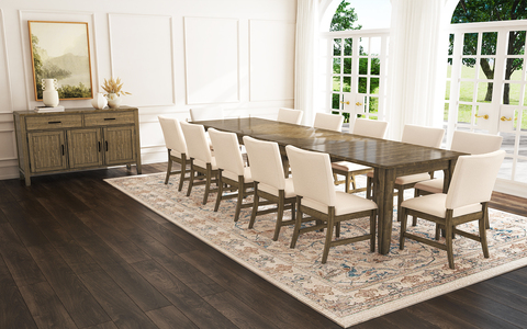 LEUTJ617L-LEUTJ269K Leucadia 13 Piece Dining Set with Upholstered Chairs