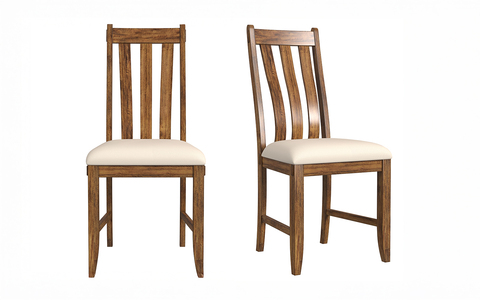 SILRU275K Slatback Upholstered Seat Dining Chair