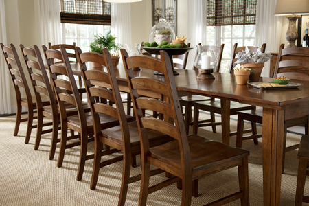 TOLRA617L-TOLRA275K Toluca Rustic Amber 7 Piece Dining Set with 6 Ladderback Chairs