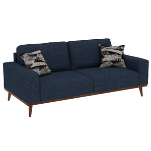U3594-00-04 Stationary Sofa w/ Wood Base - Navy