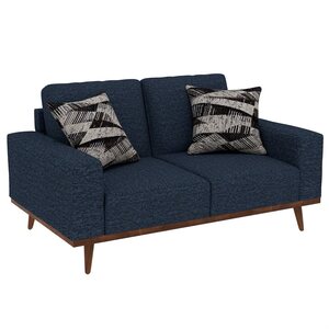 U3594-01-04 Stationary Loveseat w/ Wood Base - Navy