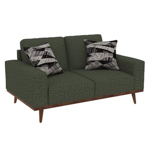 U3594-01-08 Stationary Loveseat w/ Wood Base - Olive