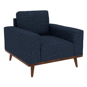 U3594-02-04 Stationary Chair w/ Wood Base - Navy