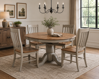 DB54257-DB522S Barnwell 5 Piece Dining Set with 4 Rake Back Side Chairs