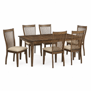 Zoey 7 Piece Dining Set with 6 Slat Back Chairs