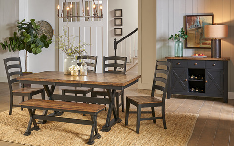 Stormy Ridge 6 Piece Dining Set with 4 Chairs & Bench