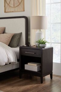 I3365-451 Ambrose 1 Drawer Nightstand - Obsidian Mist Finish