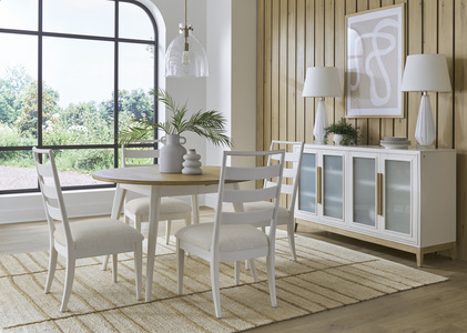 Astoria 5 Piece Round Dining Set with 4 Upholstered Chairs