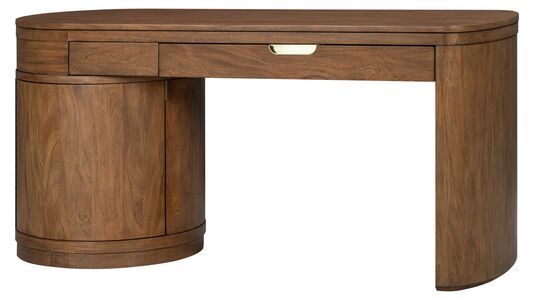 I3224-364WD Caden 64" Single Pedestal Desk - Spiced Caramel Finish