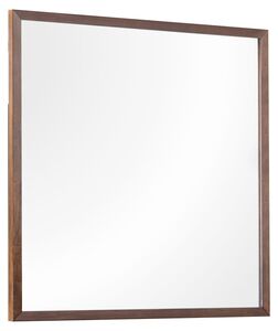 Modern walnut bedroom mirror designed to pair with the Jasper dresser, featuring clean contemporary styling and wall-mount capability.