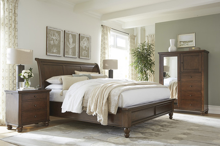 Cambridge King Sleigh Bed with USB Charging Ports Available in Multiple Finishes Walla Walla WA