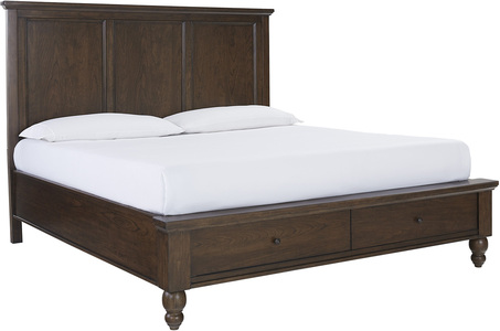 Cambridge California King Storage Panel Bed with Cedar Lined Drawers and USB Charging Ports Available in Multiple Finishes Walla Walla WA