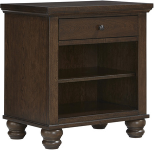 Cambridge 1 Drawer Nightstand with Adjustable Shelf and Open Storage Available in Multiple Finishes Walla Walla WA