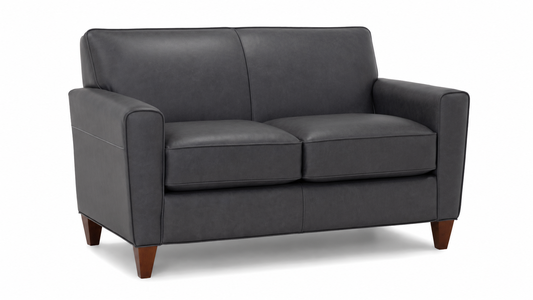 American made leather loveseat with tight back design