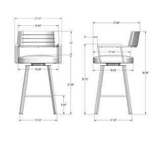 Albert counter and bar height swivel stool with durable steel frame and padded seating