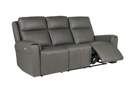 Rus-353-AH 3 Seater Electric Recliner - Ash Leather