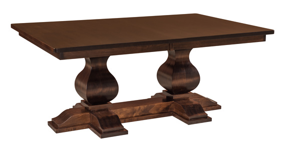 Double Pedestal Table - 2-12" Leaves, 42x72