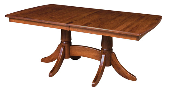 Double Pedestal Table - 2-12" Leaves, 42x60