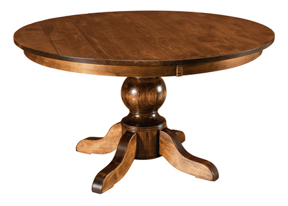 Single Pedestal Table - 1-12" Leaf, 48x48