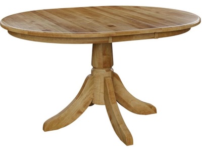 Single Pedestal Table - 2-12" Leaves, 42x42
