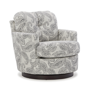 2978_ Swivel Barrel Chair With Wood Base