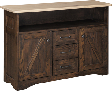 7110 Server with 2 Doors and Center Drawers