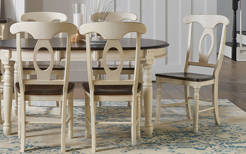 BRICO285K Napoleon Sidechair W/Wood Seat - Cocoa-Chalk