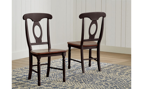 BRIOB285K Napoleon Sidechair W/Wood Seat - Antique Oak-Black
