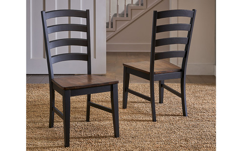 STOBL255K Ladderback Chair W/Wood Seat - Chickory Black