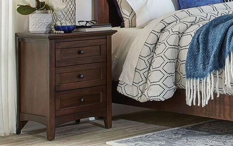WSLCB5750 3-Drawer Nightstand - Cherry Brown