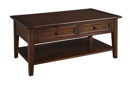 WSLCB7110 Rect. 2 Drawer Cocktail Table - Cherry Brown